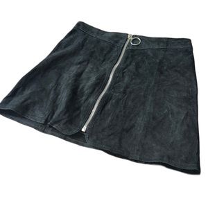 Zara Woman Black Leather Skirt, Size Medium